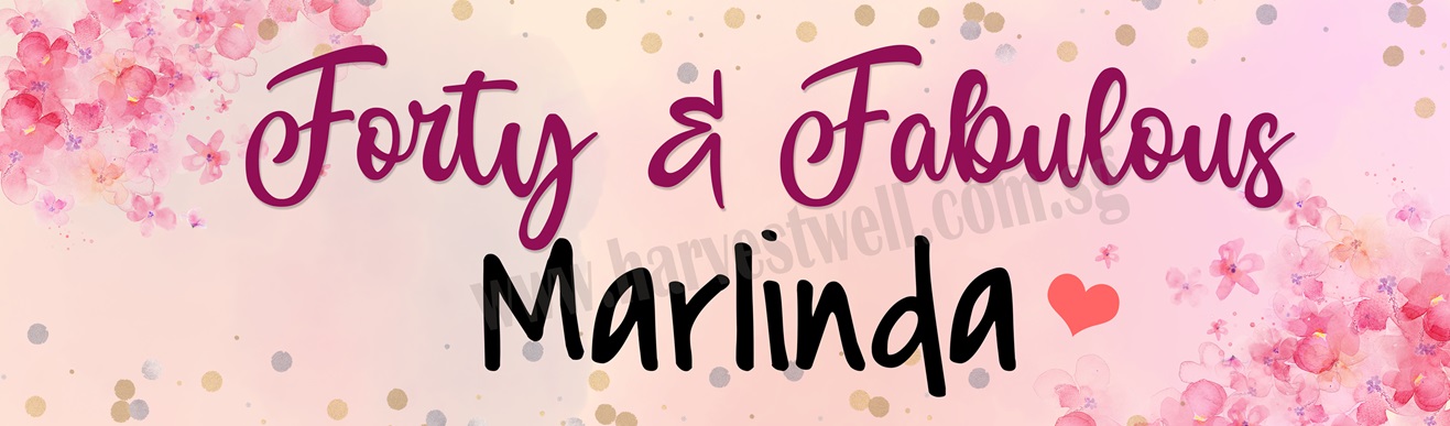 Sweet Pink Floral Birthday Customized Banner Singapore